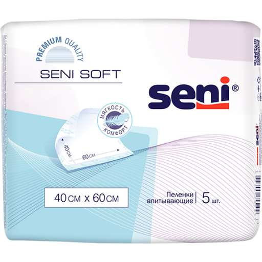 Пеленки впитывающие Seni soft, 40х60 мм, 5 шт.