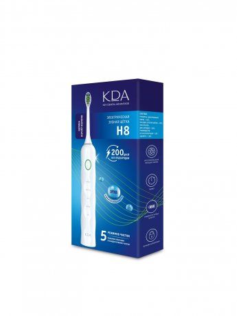 КДА электрическая зубная щетка H8, щетка зубная электрическая, белого цвета, 1 шт.